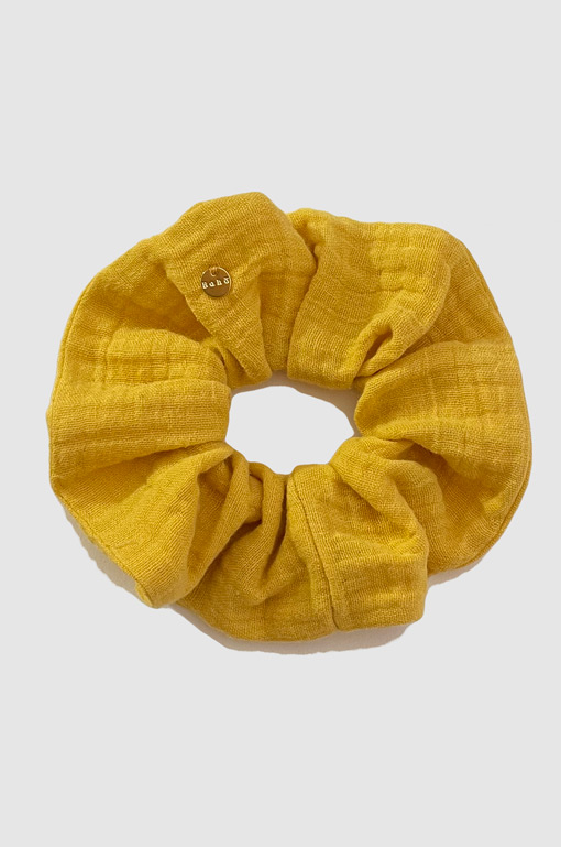 chouchou coton jaune